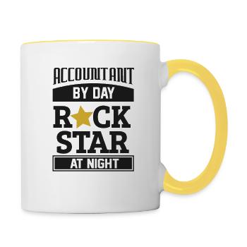 Accountant Party Shirt - Contrasting Mug - white/yellow - Right