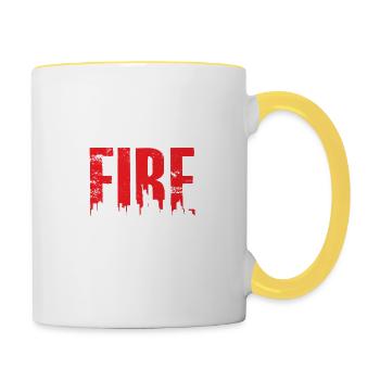 FDNY NYFD gift for Firefighter - Contrasting Mug - white/yellow - Right