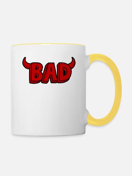 Bad oder böse - Tasse zweifarbig - Weiß/Gelb