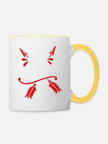 Shop Will You Be Mine Valentines Gift Design - Tasse zweifarbig - Weiß/Gelb