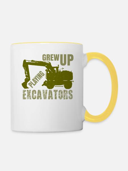 excavator - Tasse zweifarbig - Weiß/Gelb