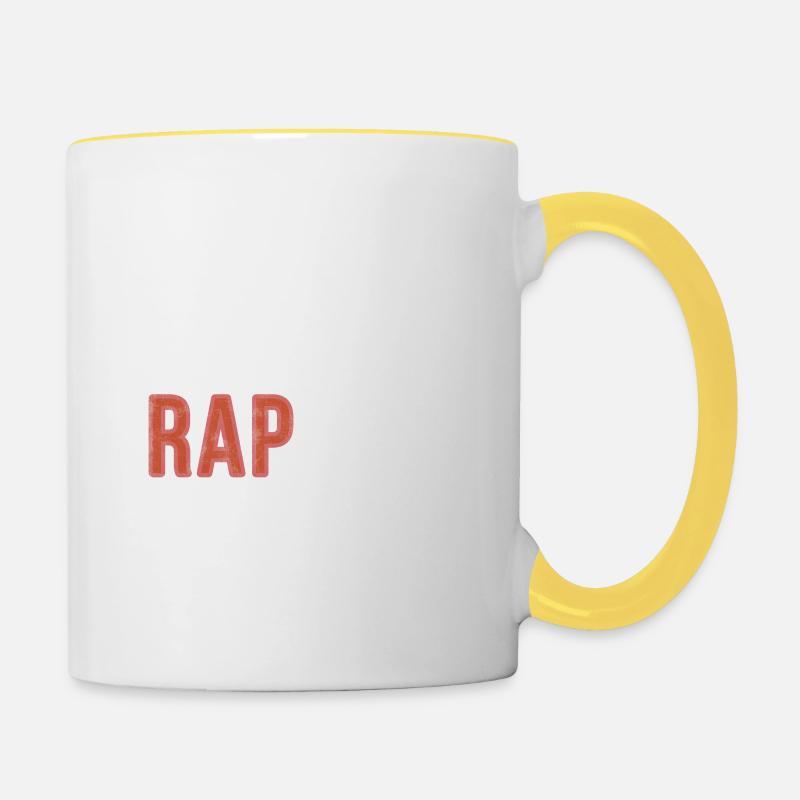 Eat sleep Rap Repeat - Funny Gift - Tasse zweifarbig - Weiß/Gelb