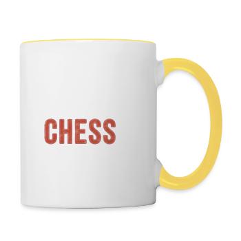 Eat sleep Chess Repeat - Funny Gift - Tasse zweifarbig - Weiß/Gelb - Rechts