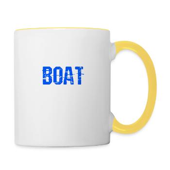 Captain, Segler, Kapitän, Boot Geschenk - Tasse zweifarbig - Weiß/Gelb - Rechts