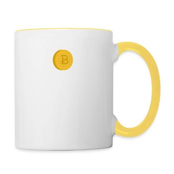 Bitcoin hätte mir zuhören sollen - Tasse zweifarbig - Weiß/Gelb - Rechts
