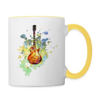 Guitar Electric Guitar Amplifier Les Paul Gift - Contrasting Mug - white/yellow - Right