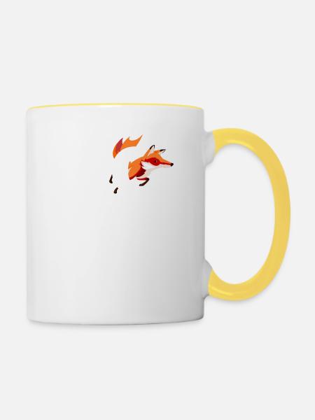 Fuchs Love Fox - Tasse zweifarbig - Weiß/Gelb
