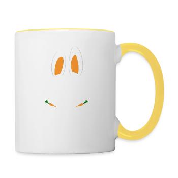 Sera Trade Sister pour Oeufs de Pâques Bunny Ears - Mug contrasté - blanc/jaune - Droite