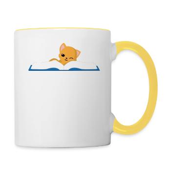 Fanfic Reader - Bookworm - Fanfiction - Reading - Contrasting Mug - white/yellow - Right