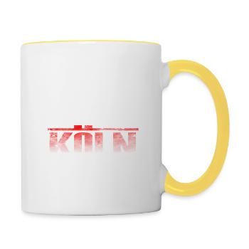 Kölner - Eishockey meine Droge - mein Dealer. - Tasse zweifarbig - Weiß/Gelb - Rechts