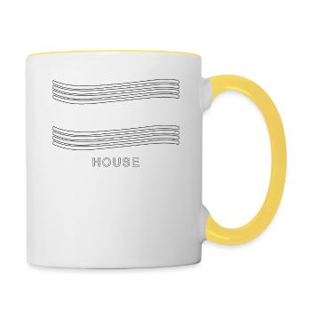 House T-Shirt - Tasse zweifarbig - Weiß/Gelb - Rechts