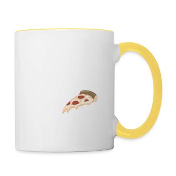 Just Eat It Pizza Essen Coole Fast Food Geschenk - Tasse zweifarbig - Weiß/Gelb - Rechts