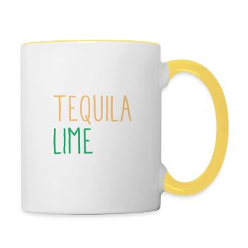 Sel Tequila Lime Répétition Funny Cinco De Mayo - Mug contrasté - blanc/jaune - Droite