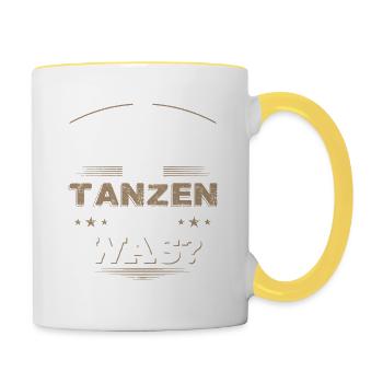 Tanzen, Dancing, Geschenk - Tasse zweifarbig - Weiß/Gelb - Rechts