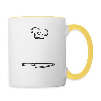 Real men cook - cook - gift - Contrasting Mug - white/yellow - Right