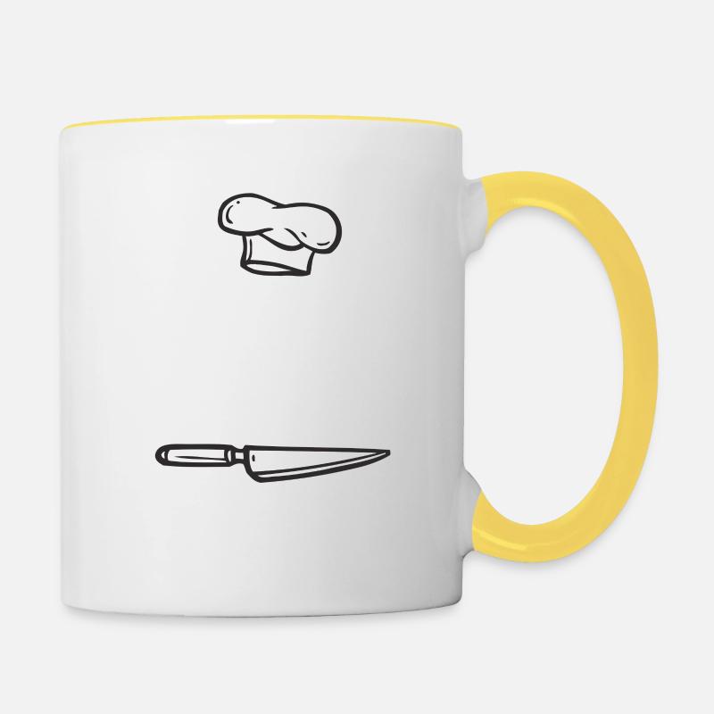 Les vrais hommes Cook - Cook - Cadeau - Mug contrasté - blanc/jaune