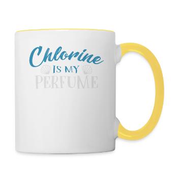 Chlorine is my Perfume T-Shirt - Contrasting Mug - white/yellow - Right