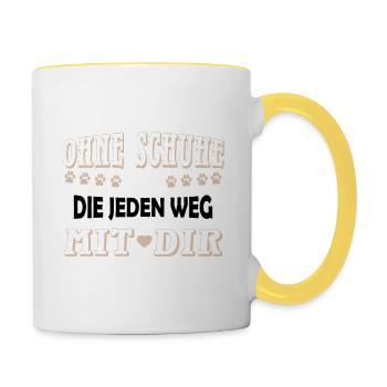 Hund Labrador Agility Tierschutz Tierfreund - Tasse zweifarbig - Weiß/Gelb - Rechts