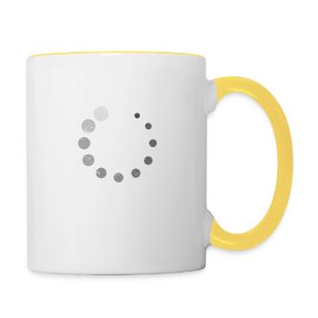 Je pense. Cadeau de informatique - Mug contrasté - blanc/jaune - Droite