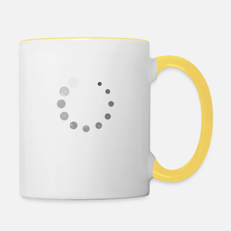 Ich denke nach. Computer Nerd Geek Geschenk - Tasse zweifarbig - Weiß/Gelb