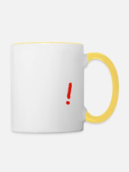 bang the drum (weiß) - Tasse zweifarbig - Weiß/Gelb