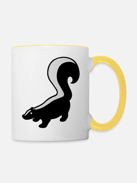 Stinktier - Tasse zweifarbig - Weiß/Gelb