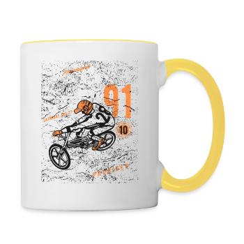 Extreme Rider - Tasse zweifarbig - Weiß/Gelb - Rechts