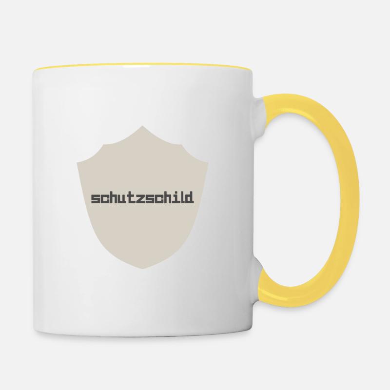 bouclier - Mug contrasté - blanc/jaune