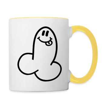 penis__f1 - Mug contrasté - blanc/jaune - Droite