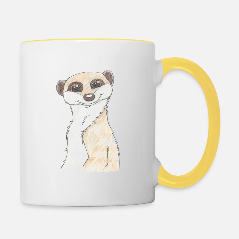 suricates - Mug contrasté - blanc/jaune