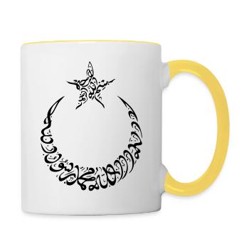 Turk Ay Yildiz in Arabic Font - Tasse zweifarbig - Weiß/Gelb - Rechts