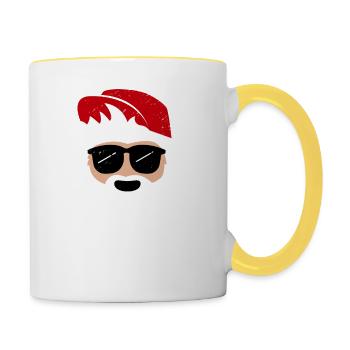 Funny Santa 2018 - Yo Yo Yo! Christmas 2018 Shirt - Contrasting Mug - white/yellow - Right