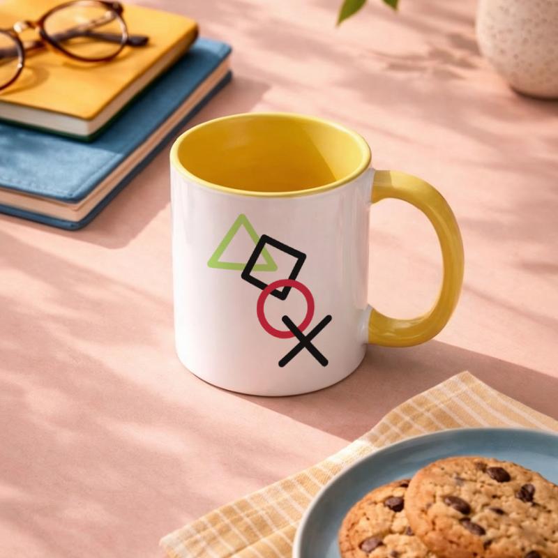 X square triangle icons controller game circle lo Contrasting Mug
