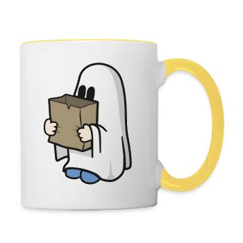 truc ou friandise - Mug contrasté - blanc/jaune - Droite