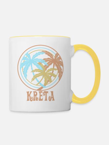 Kreta - Tasse zweifarbig - Weiß/Gelb