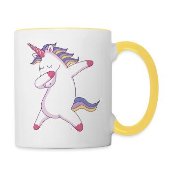 TENDANCE DE LA LICORNE - Mug contrasté - blanc/jaune - Droite
