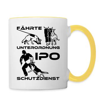 484 IPO German Shepherd Dog - Contrasting Mug - white/yellow - Right
