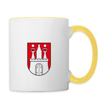 Hamburg - Tasse zweifarbig - Weiß/Gelb - Rechts
