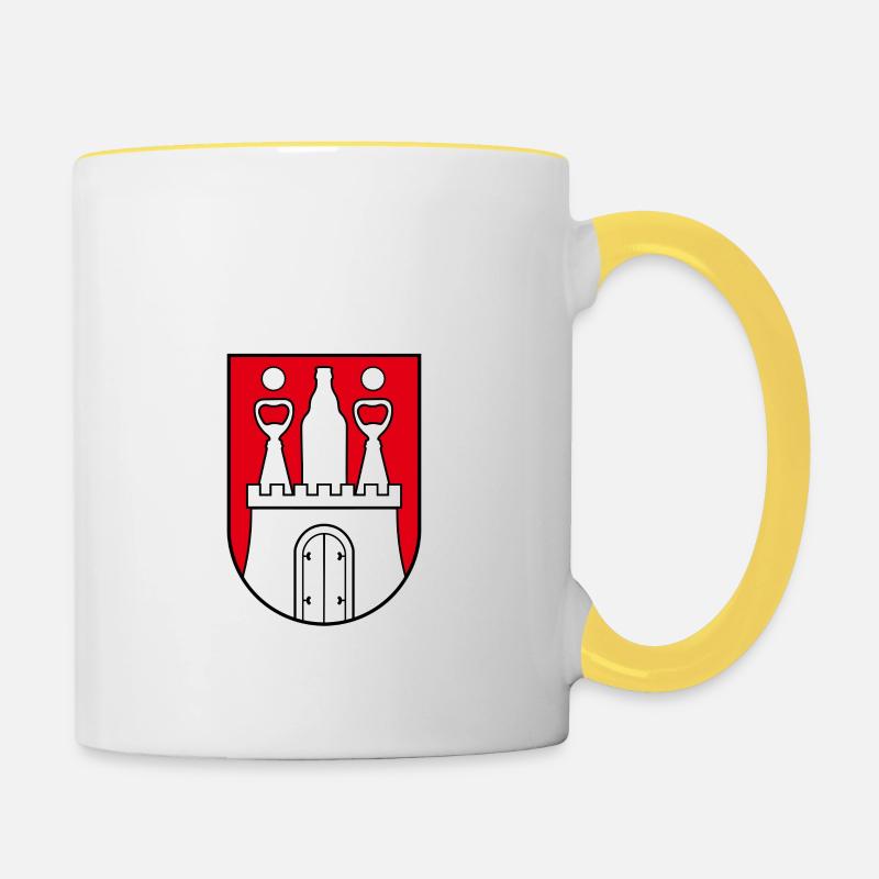 Hambourg - Mug contrasté - blanc/jaune