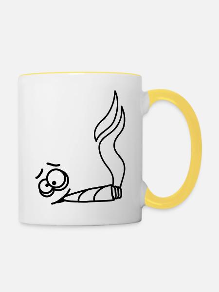 Joint Smoker - Tasse zweifarbig - Weiß/Gelb
