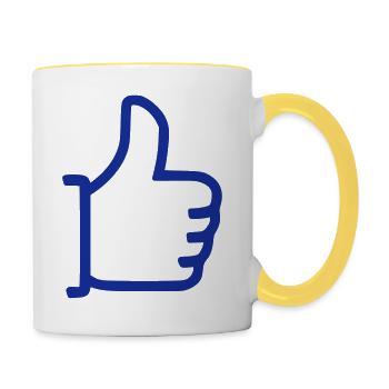 Comme - pouces vers le haut - Mug contrasté - blanc/jaune - Droite