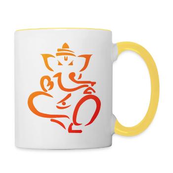 Ganesha - Mug contrasté - blanc/jaune - Droite