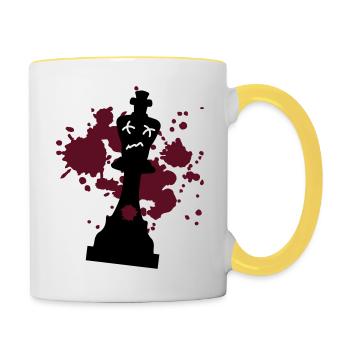 schach matt - Tasse zweifarbig - Weiß/Gelb - Rechts