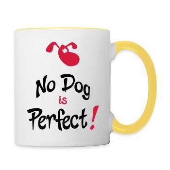 drôle de chien - Mug contrasté - blanc/jaune - Droite