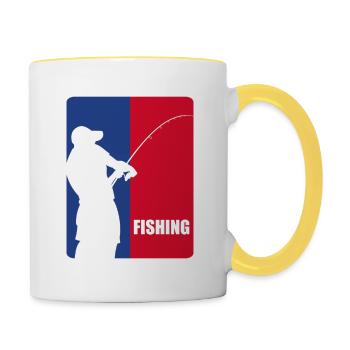 Perfekter Angler - Fishing - Angler Geschenk - Tasse zweifarbig - Weiß/Gelb - Rechts