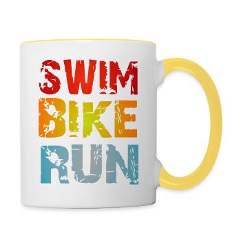 Triathlon - Tasse zweifarbig - Weiß/Gelb - Rechts