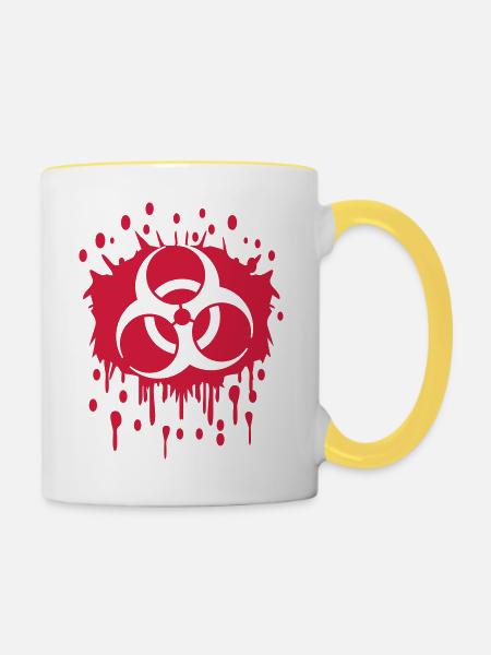Biohazard Blut Graffiti - Tasse zweifarbig - Weiß/Gelb