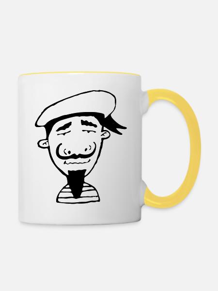 Matrose - Tasse zweifarbig - Weiß/Gelb