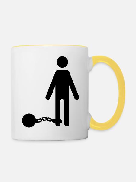 Hochzeit - Tasse zweifarbig - Weiß/Gelb