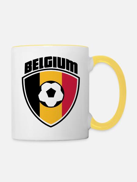 Belgien - Tasse zweifarbig - Weiß/Gelb